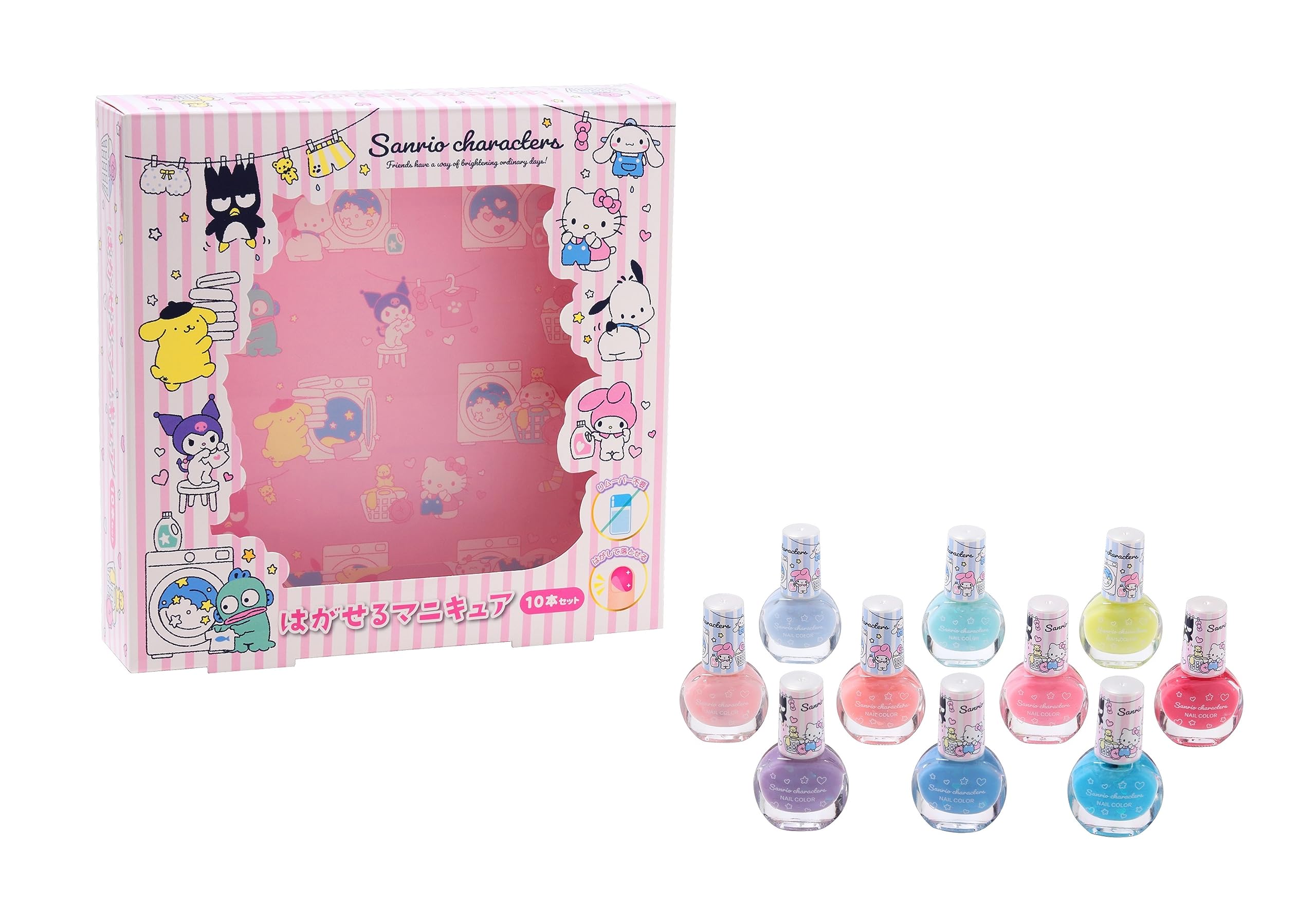 

Race Sanrio Characters Peel-Off Nail Polish, 10-Piece Set, 230729