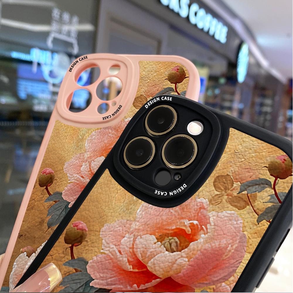 Schlanke Haut Gefühl Cartoon Blumen Tulpen Weiche Silikon PU Leder Abdeckung Telefon Fall für Samsung Xiaomi Poco Redmi