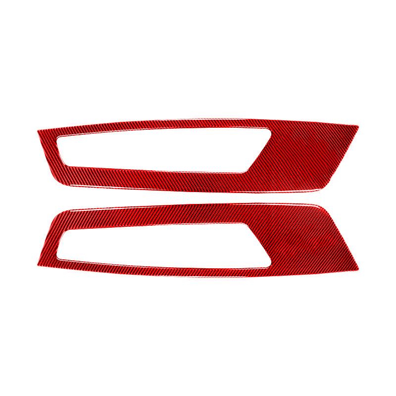 2PCS For Ford Mustang 2009-2013 Accessories Carbon Fiber Car Interior Inner Front Door Panel Cover Wrap Decoration Stickers