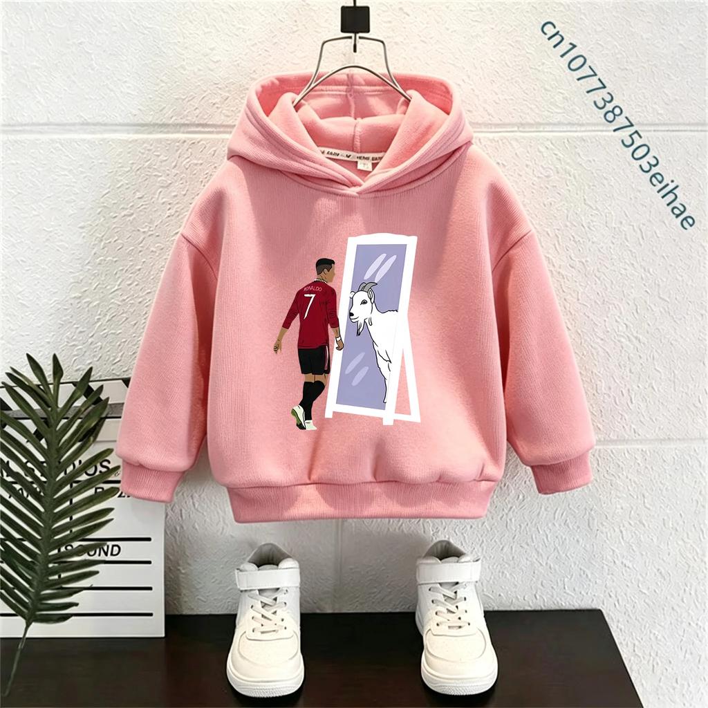 Cristiano Ronaldo CR7 Kids Boys Girls CR7 Printed Hooded Sweatshirt Hip Hop Cartoon Hoodie Autumn Long Sleeve Children Wear