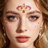 Face Jewel Stickers Iridescent Rhinestone Self Adhesive Removable for Beach Party EDM Festival Makeup Decor