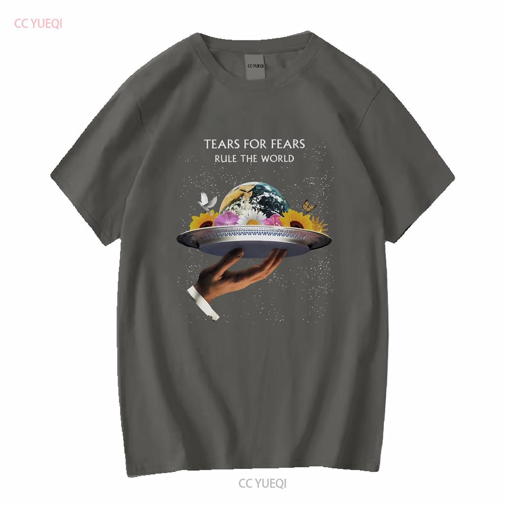 Maglietta Nera Vintage Tears For Fears Rule the World vintage Lavata Casual Versatile Unisex Traspirante Elastica moda