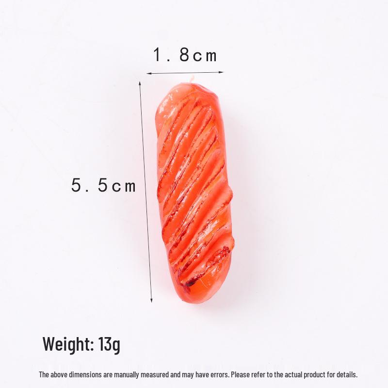 Grilled Sausage Magnet & Keychain Toy - Simulated Hot Dog & Cured Sausage