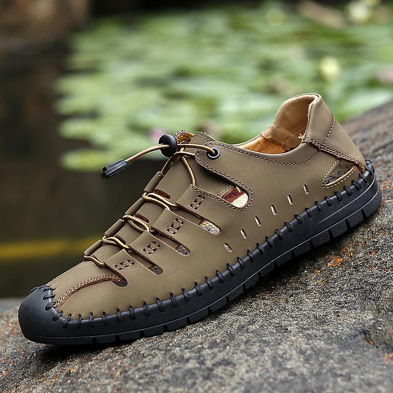 Outdoor Sandals Men Breathable Casual Shoes For Men Summer Beach Sneakers Male Large Size 48 Casual Leather Sandals
