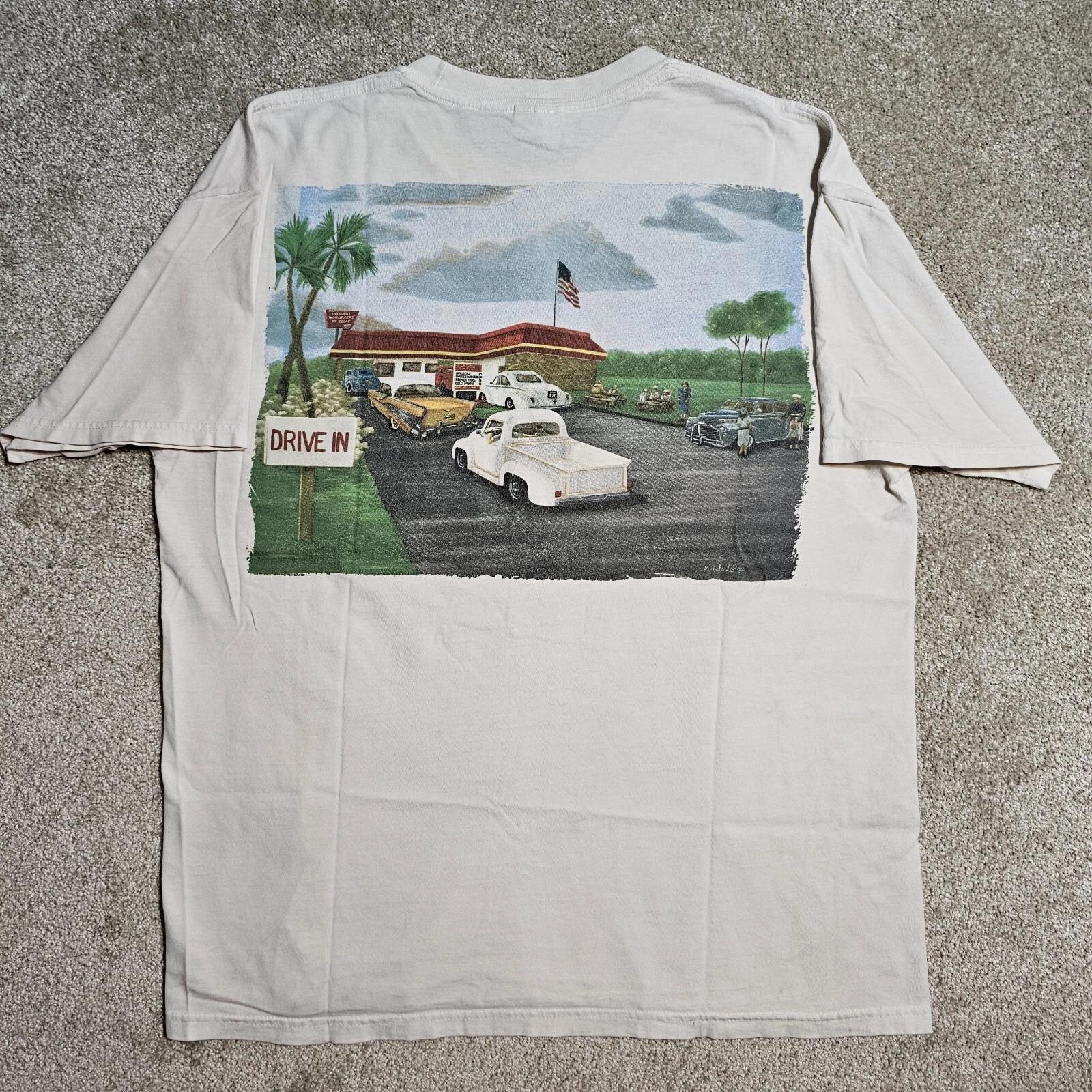 

Vintage Y2k In N Out Burger T-shirt Mens L Drive In Grunge Food Thrashed Stained XL