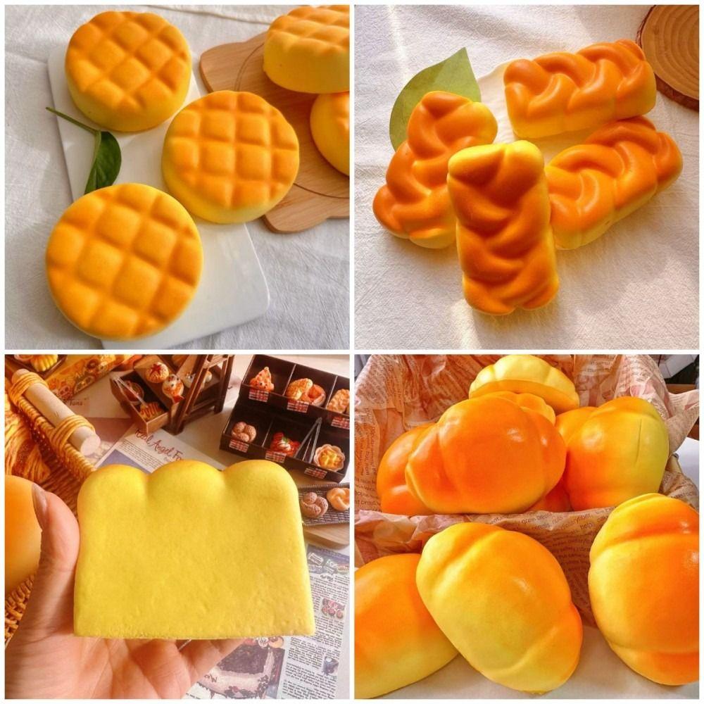Slow Rebound Simulation Bread Squeeze Toy Decompression Pinch Toy for Kids Adults Gift