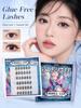 Glue-free Self-adhesive False Eyelashes, Curling and Long Natural Simulation Segmented Single Cluster Eyelashes