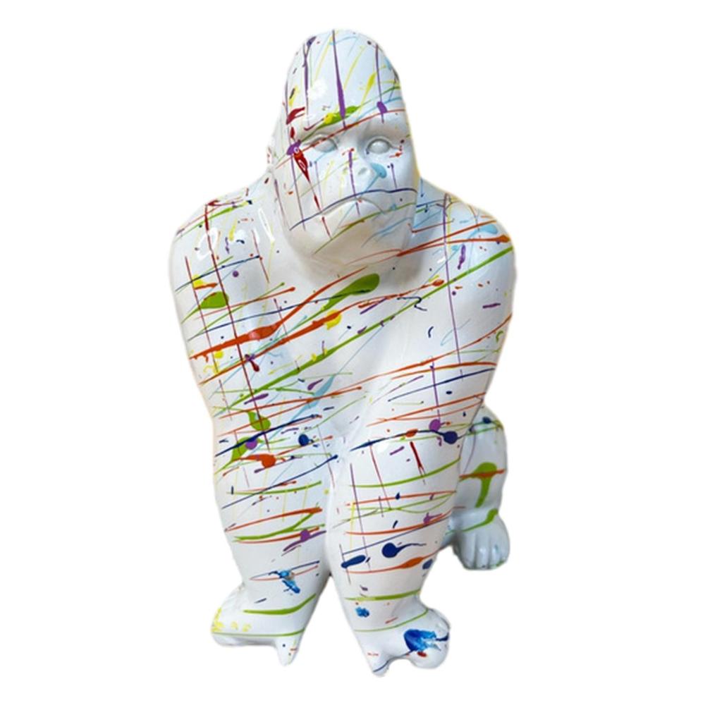 Gorilla Sculpture Nordic Style Collection Creative Resin Tabletop Ornament for Bedroom Centerpiece Office Shelf Bookshelf