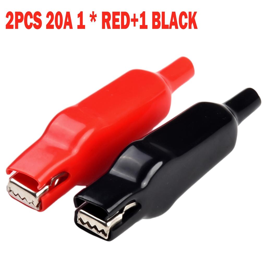 20A Elektrische Messleitungen mit isolierten Klemmen (Rot/Schwarz 2 Stück)