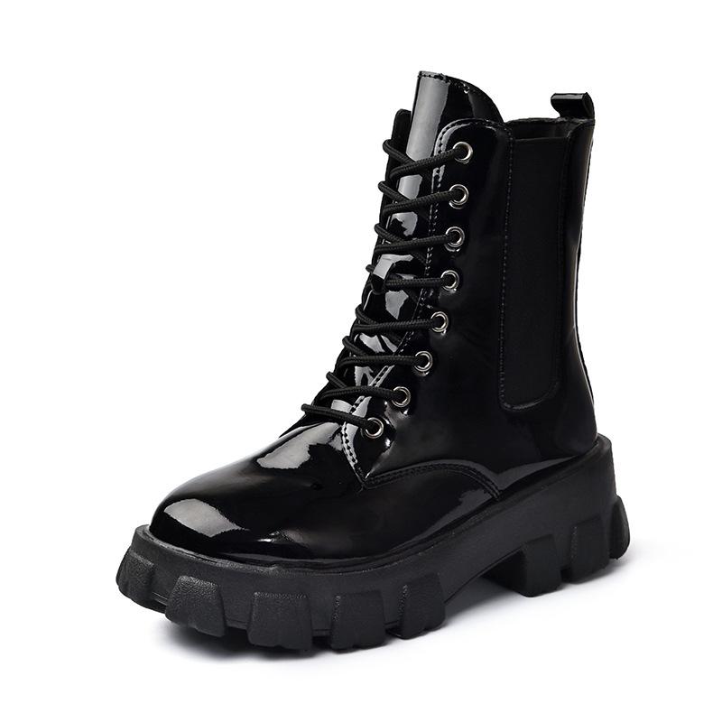 

Ботинки Martin женские 2025 новые осенние ПУ ботинки на толстой подошве со шнуровкой женские ботинки локомотив на толстой подошве женские женские ботинки 35