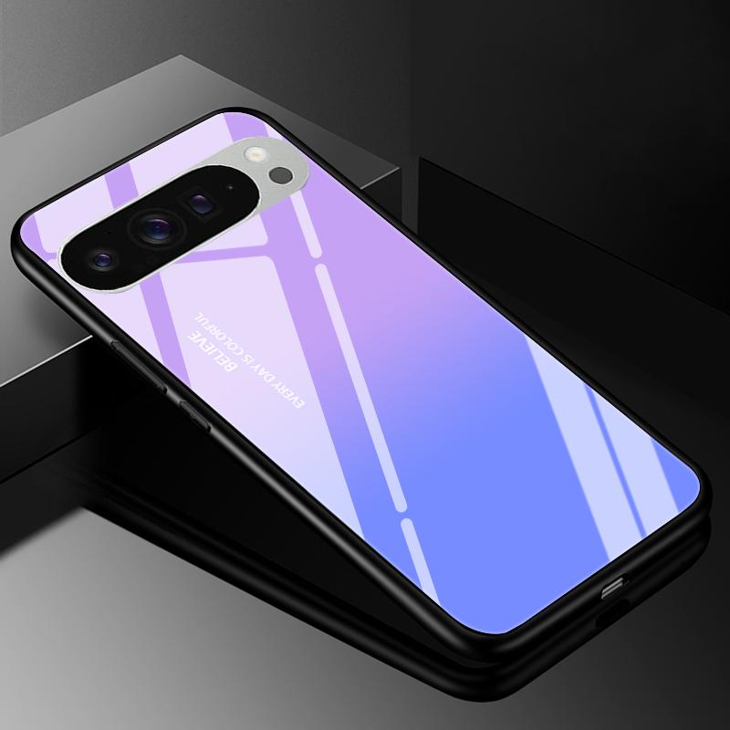 Tempered Glass Phone Case For Google Pixel 9 Pro XL 9A 9 8A 8 Pro 7 Pro 7A Luxury Hard Back Bumper Cover Pixel8 7Pro 9pro Capa