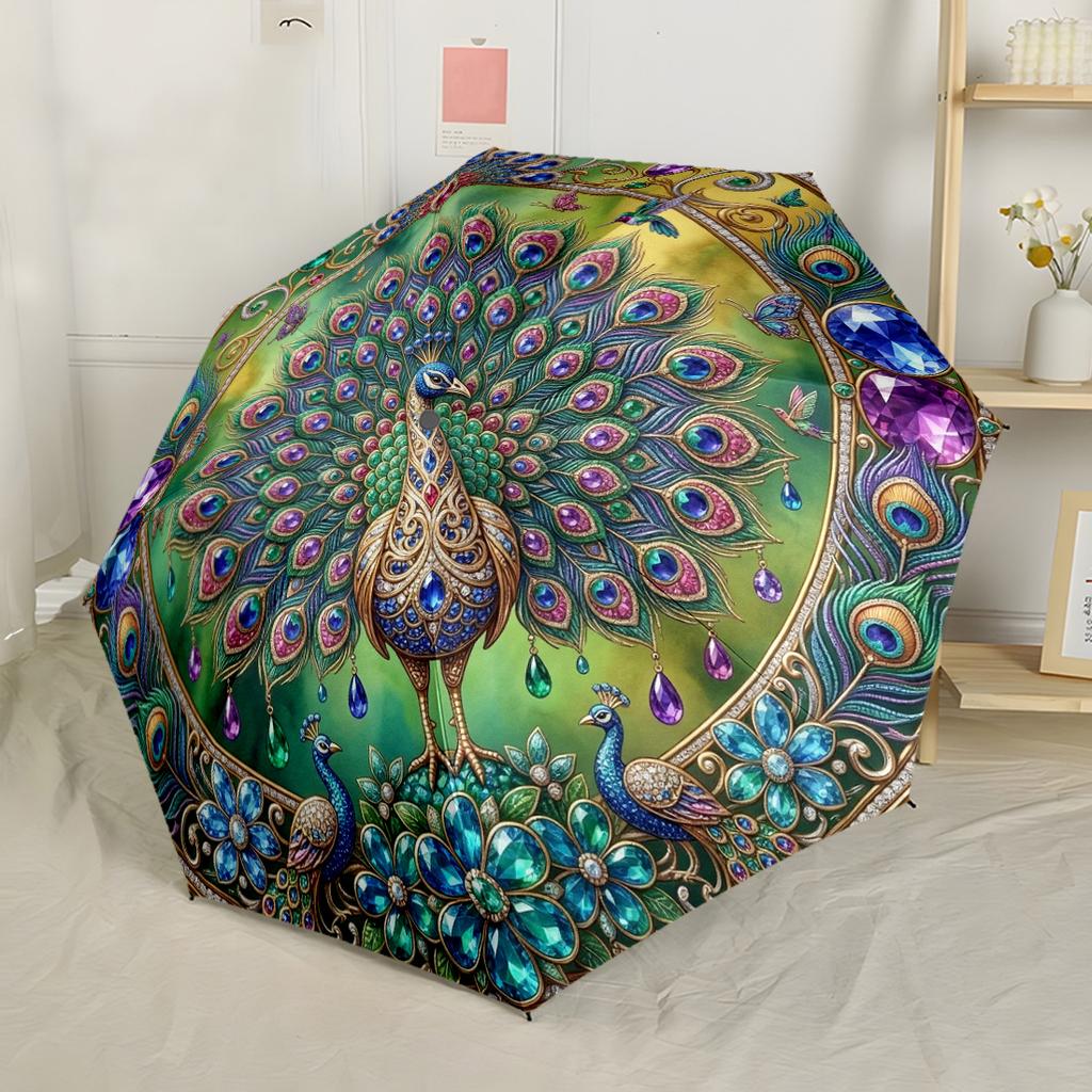 Yin Yang Dragon Phoenix Compact Travel Automatic Umbrella Sturdy 8 Rib Shaft Foldable Design Outdoor Daily Use Elegant Umbrella Wedding Party Gift