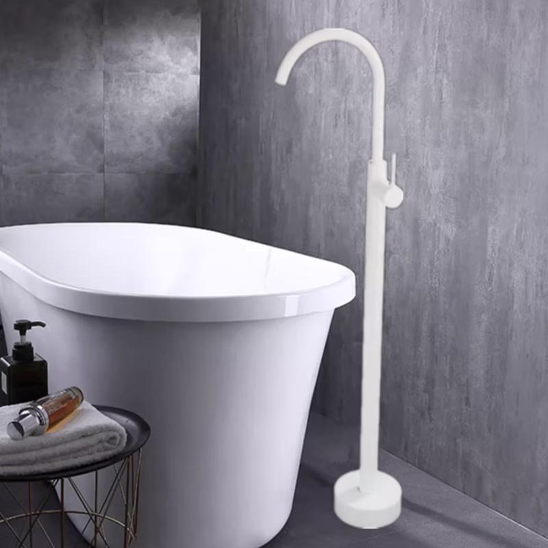 TLXT Brass Wall-Mounted Bathtub Faucet with Rotatable Spout