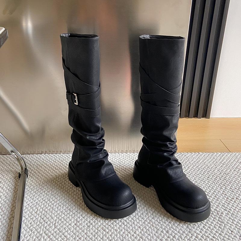 

Сапоги Коричневые Сапоги Maillard Женские Сапоги на Платформе Высокие Сапоги-Брюки Осень и Зима Ковбойские Сапоги в Западном Стиле Винтажные 40