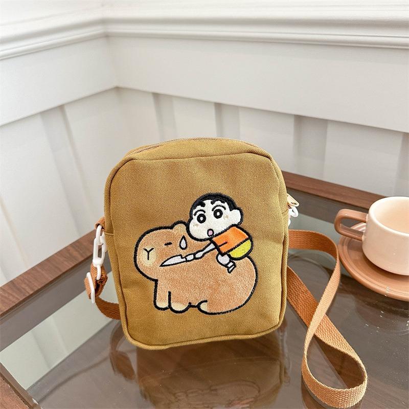 Cartoon Cute Commuter Diagonal Span Bag Canvas Bag Bag Shoulder Crossbody Bag Capybara Bag Small Square Bag