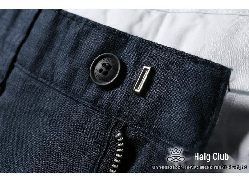 Men's European Summer Breathable 100% Linen Straight-Leg Trousers - Business Casual