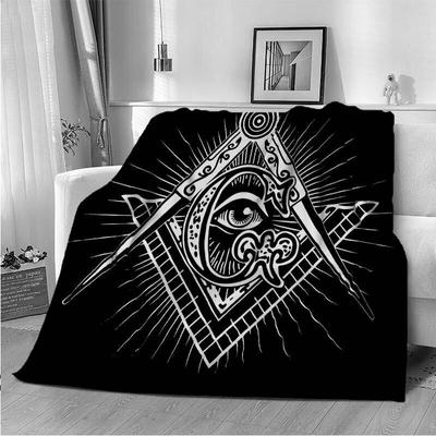 Masonik Mason Illuminati Yüzük Atma Battaniye Yumuşak Rahat Kanepe Battaniyeleri ve Yetişkinler için Flanel Battaniye Atar