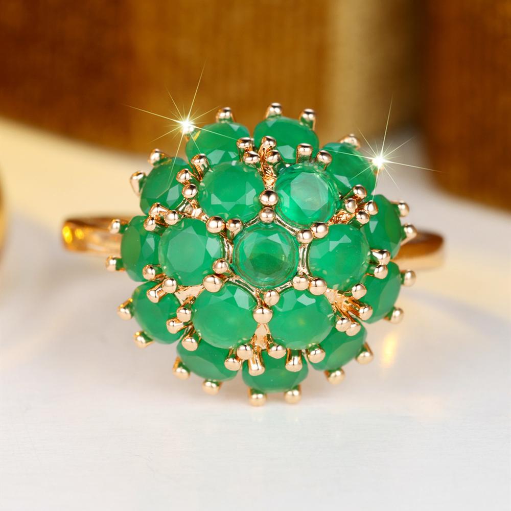 Elegant Green Cubic Zirconia Engagement Ring for Women Party Wedding Rings Jewelry Gift
