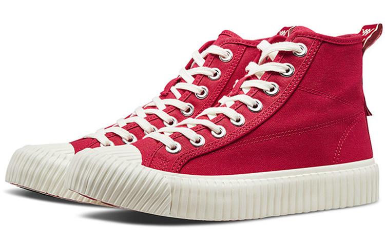 Men's Sneakers Kappa High top Skateboard Shoes Unisex Dark Red