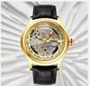 Classic Mechanical Style Stainless Steel Buckle Skeleton Dial Screw Crown Luminous Men's Quartz Watch