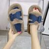 Fashion Internet Celebrity Platform Plush Slippers for Women's Outward Wear, New Velvet Cotton Mops for Autumn and Winter 2025