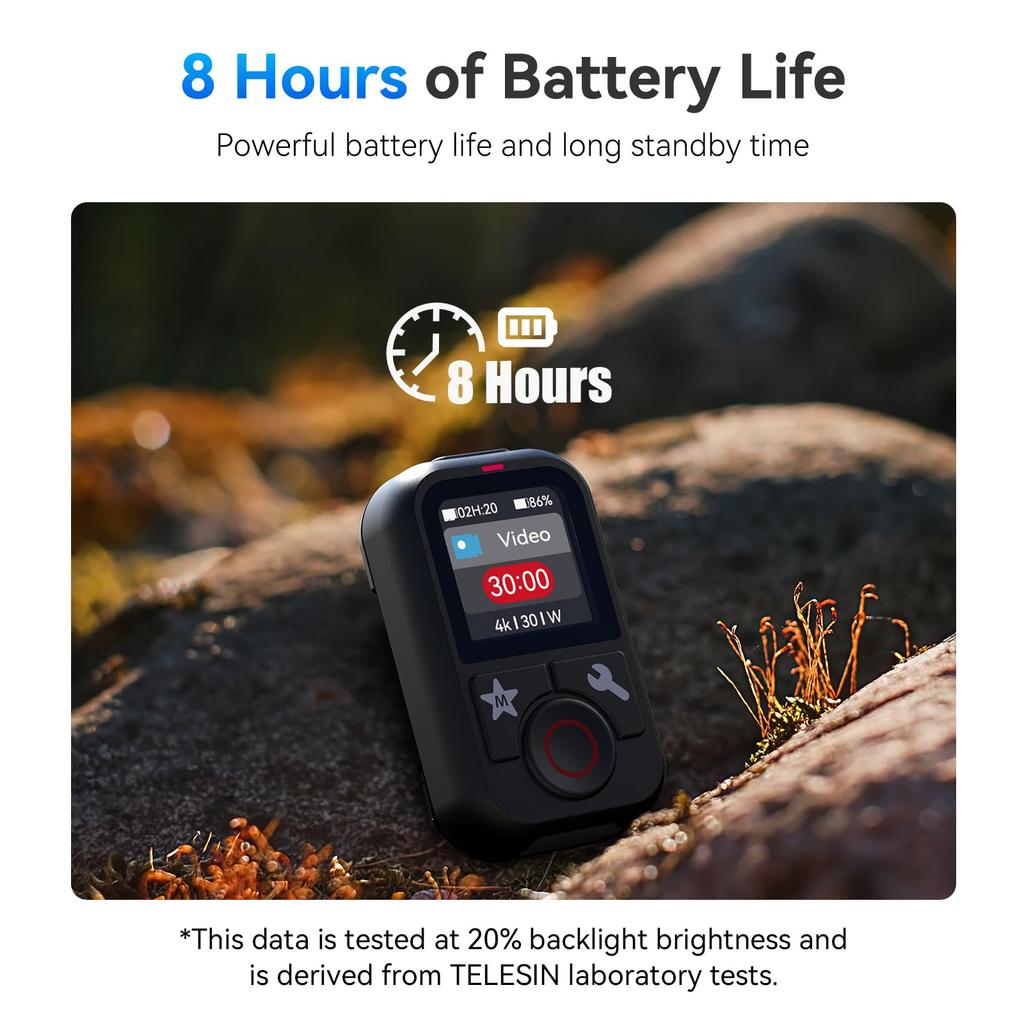 TELESIN T13 Waterproof Wireless Remote Control for GoPro Color LCD Smart Controller with Wrist Compatible with GoPro Hero Action Cameras Display,