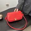 Stylish and Simple Solid Color Lock Armpit Bag Women's 2025 New Spring Trend Foreign Style Small Square Bag Single Shoulder Messenger Bag