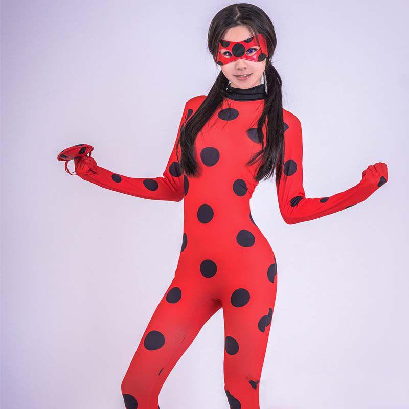 Cosplay Ladybug Costume Kids Adult Jumpsuit Outfits Halloween Christmas Party