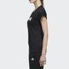 Adidas Alphabetic Print Round Neck Running Training Short Sleeve T-Shirt Women Tops Black EK4715