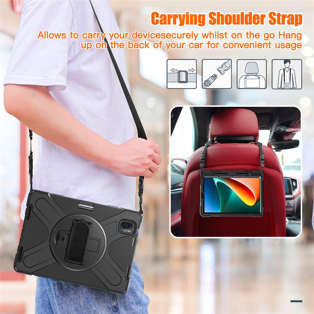 For Xiaomi Mi Pad 5 Pro Case, Shockproof Kids Protection Cover for Xiaomi Pad 5 Case Kickstand Shoulder Strap