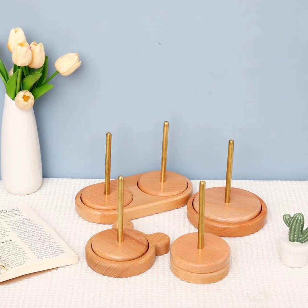 Household Wooden Yarn Holder Wool Ball Removable Winder Stand Tool Rotatable Crochet Accessories Stand Beginner