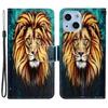 Pattern Printing Leather Wallet Phone Case for iPhone 15,Drop-proof Phone Stand Cover