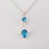 Schweizer Blautopas Edelstein 925 Sterling Silber Schmuck Statement Designer Anhänger 1,60" Für Geschenk PP-13-8