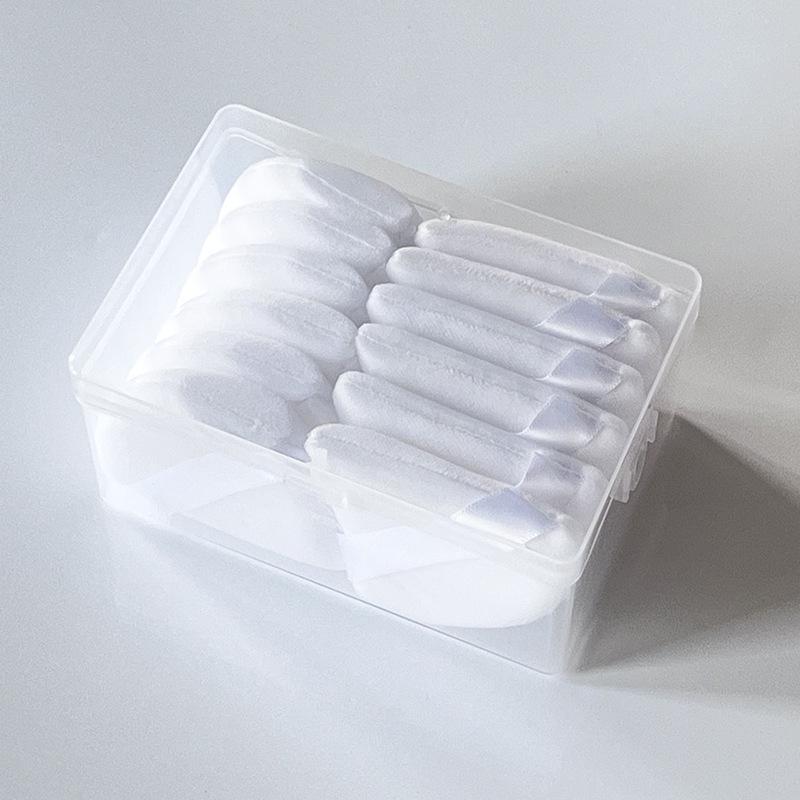 Velký trojúhelníkový sametový pudrový aplikátor na make-up - Super měkký, houbička na sypký pudr, V balení vějířovitá houbička