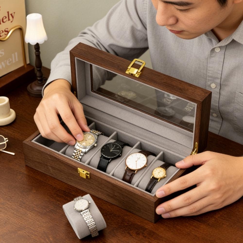 Home-use Exquisite Wooden Watch Storage Box, High-end Display Box Specifically for Men's and Women's Watches, A Gift for Boys