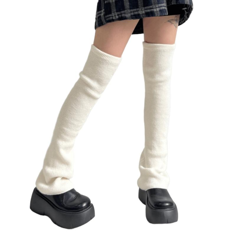 Damen Mädchen Süße Beinwärmer Gestrickt Ausgestellte Beinärmel Goth Häkeln Lockerer Bund Knöchel Haufen Socken Oberschenkel Hohe Socken