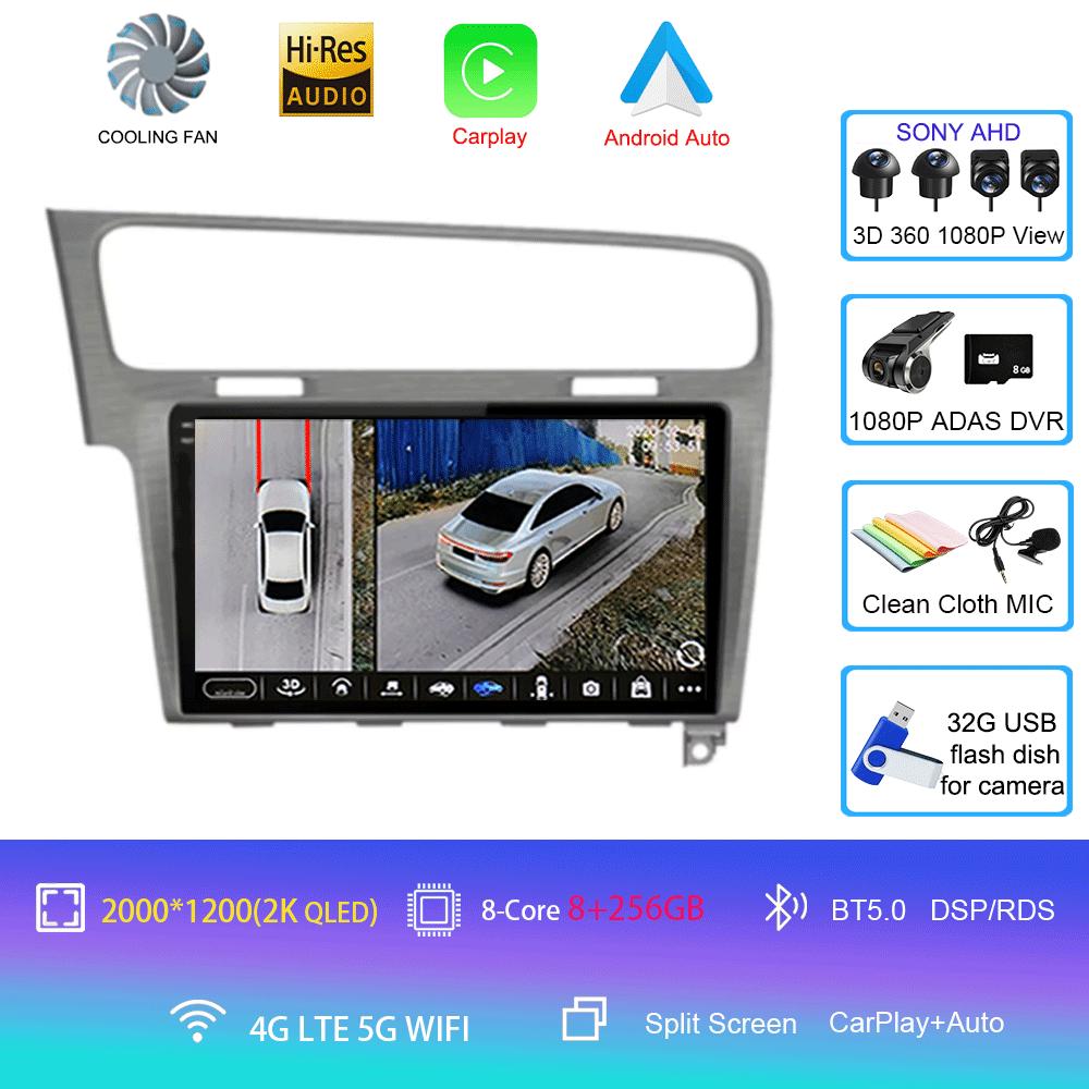 Car Radio Android 14 For Volkswagen VW Golf 7 MK7 GTI 2013-2020 Carplay HD Multimedia Auto Qualcomm GPS Stereo Video Player 2din