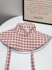 Plaid Bucket Hat Women'S Summer Wide Edge Lace-Up Big Brim Showing Face Small Sun Hat Sun Protection Hat Basin Hat