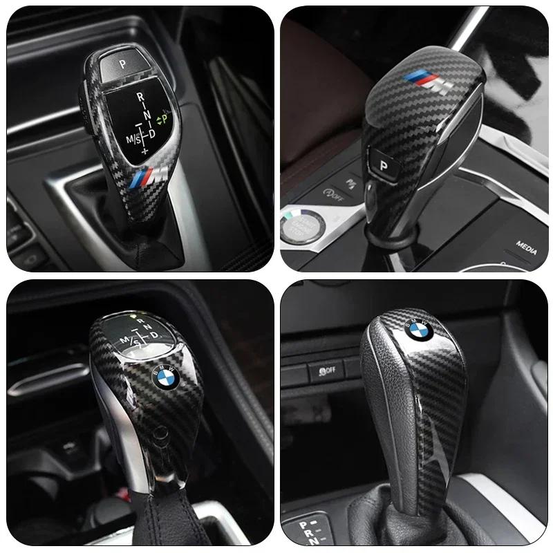 Car Gear Shift Handle Sticker Carbon Fiber Pattern Protective Cover For BMW M X1 X2 X3 X4 X5 X6 X7 E30 E39 E46 E60 E61 E90 E70