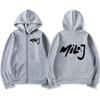 Merch con Logo Rapper Milo J Felpe con Zip Uomo Donna Moda Hip Hop Felpe con Cappuccio e Zip Giubbotti Oversize Casual Felpe