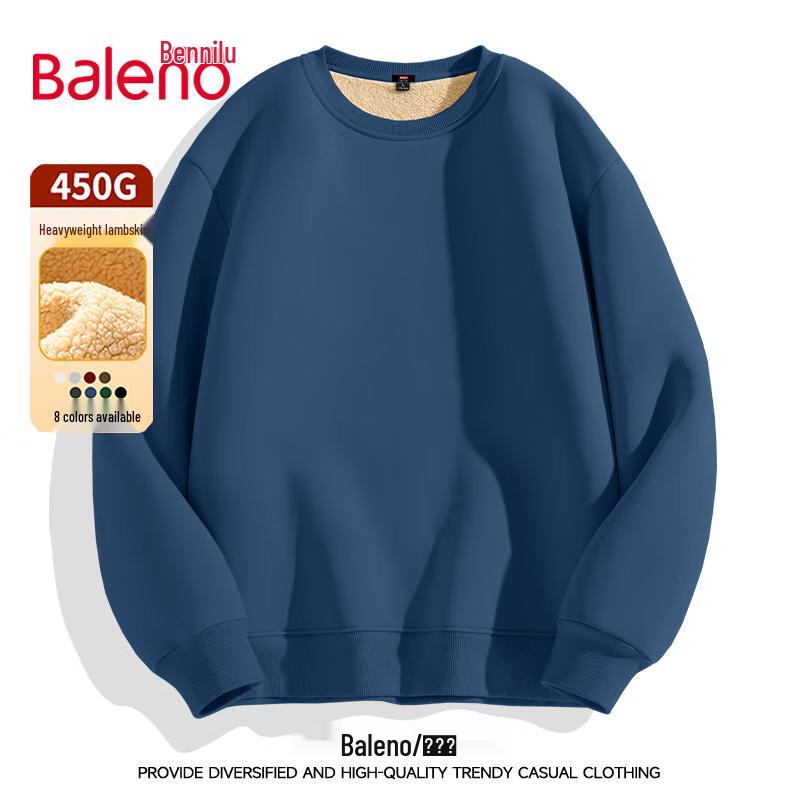 Baleno Men's Lamb Wool Fleece Round Neck Sweatshirt