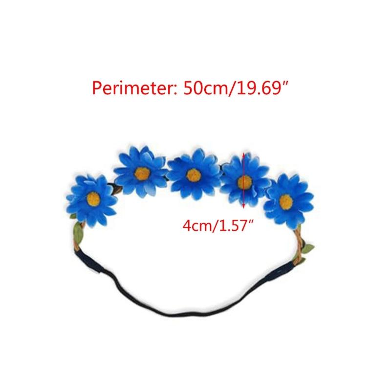 Set of 12PCS Handmade Headbands Fashion Flower Hairband Sun flower Crown Flower Hairband for Women Unique Decors