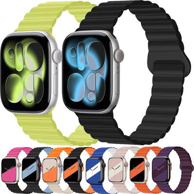 Szilikon Mágneses Szíj Apple Watch 11 10 46mm 42mm Ultra 3/2 49mm Sport Karkötő iWatch 9 8 7 6 5 4 SE 45mm 44mm 41mm Szíj