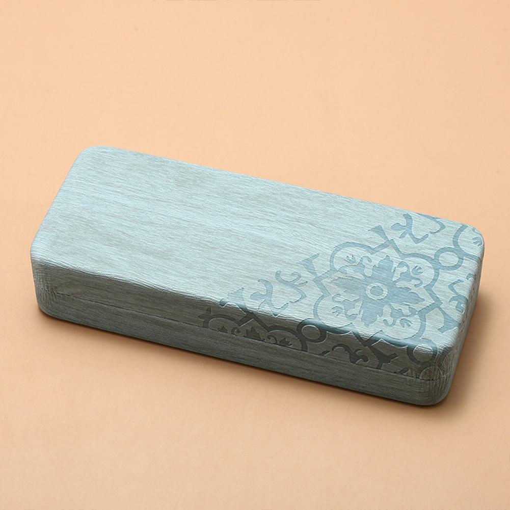 Vintage Floral Print Glasses Case Simple Rectangular Glasses Storage Box Scratch-Resistant Leather Lined Glasses Organizer