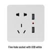 OPRLCC Dual USB Wall Socket with 5-Hole AC Outlet