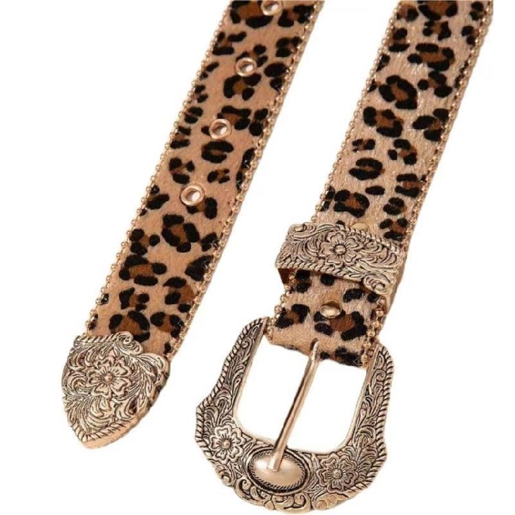 2000s Waistbelt for Women Decorative Belt for Pants Skirt Fashion Leopard Pattern Belt Popular Belt Elegant Buckle Belt