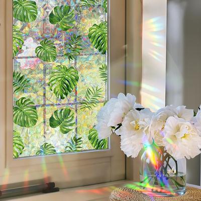 Sichtschutzfolie für Fenster, dekorative Fensterfolie aus Buntglas, Sonnenschutz, statisch haftende Fensteraufkleber, Heimdekoration