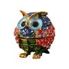 Crystals Covered Owl Inspired Jewelry Storage Case Sturdy Alloy Construction for Earring Collections