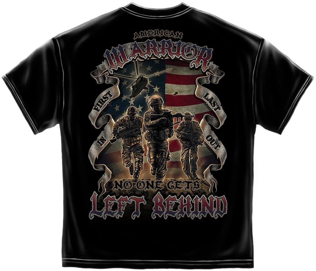 

New AMERICAN WARRIOR NO ONE GETS LEFT BEHIND T-Shirt 4XL