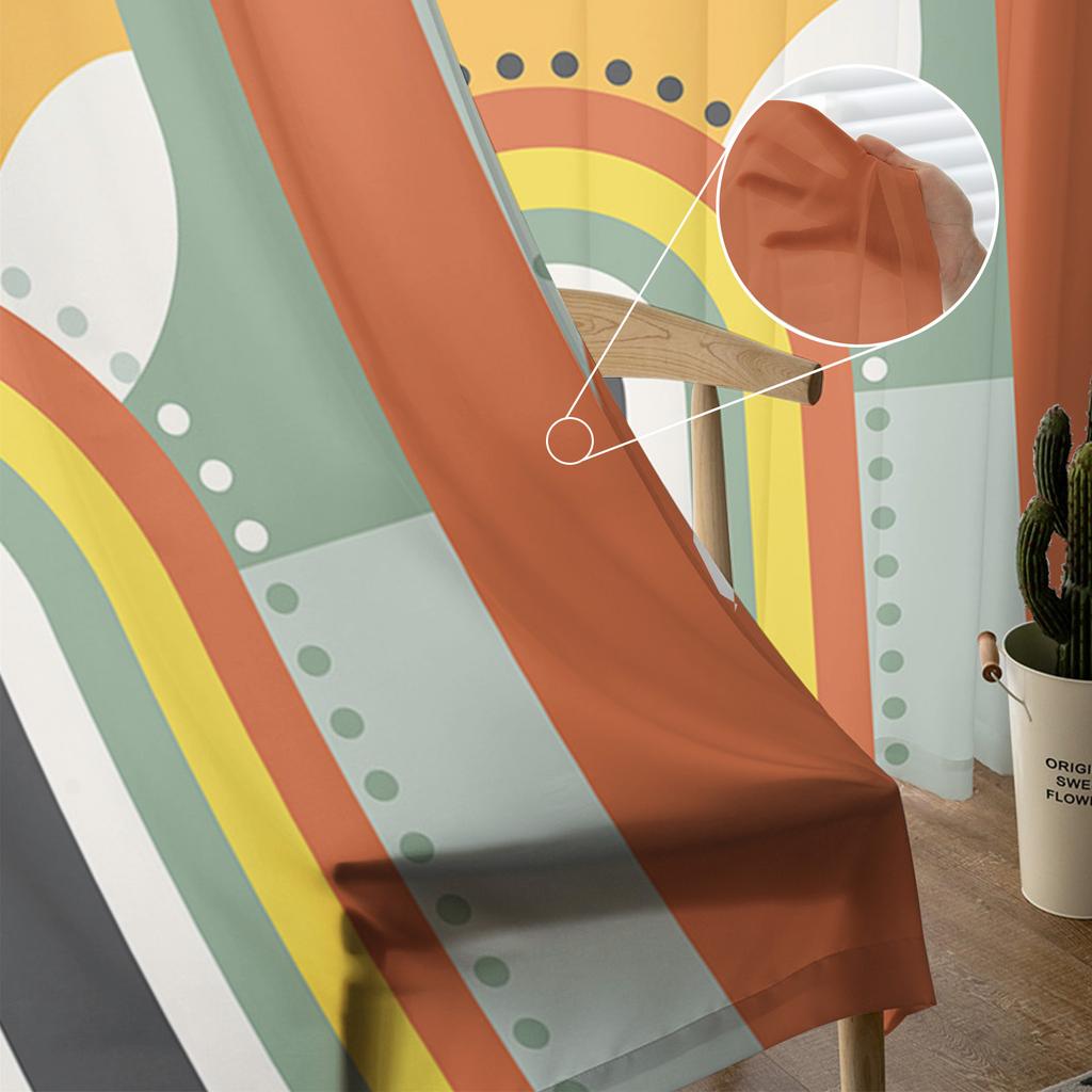 Abstract Medieval Geometry Voile Sheer Curtains For Living Room Window Chiffon Tulle Curtain Kitchen Bedroom Drapes Home Decor